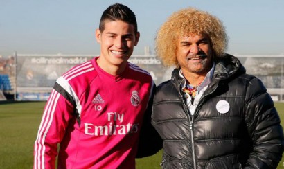 El ‘Pibe’ Valderrama visitó a James Rodríguez en Madrid