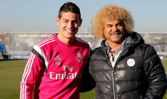 El ‘Pibe’ Valderrama visitó a James Rodríguez en Madrid