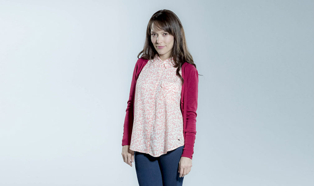 La actriz Carolina Acevedo quien interpreta a 'Amelia' en la seri...